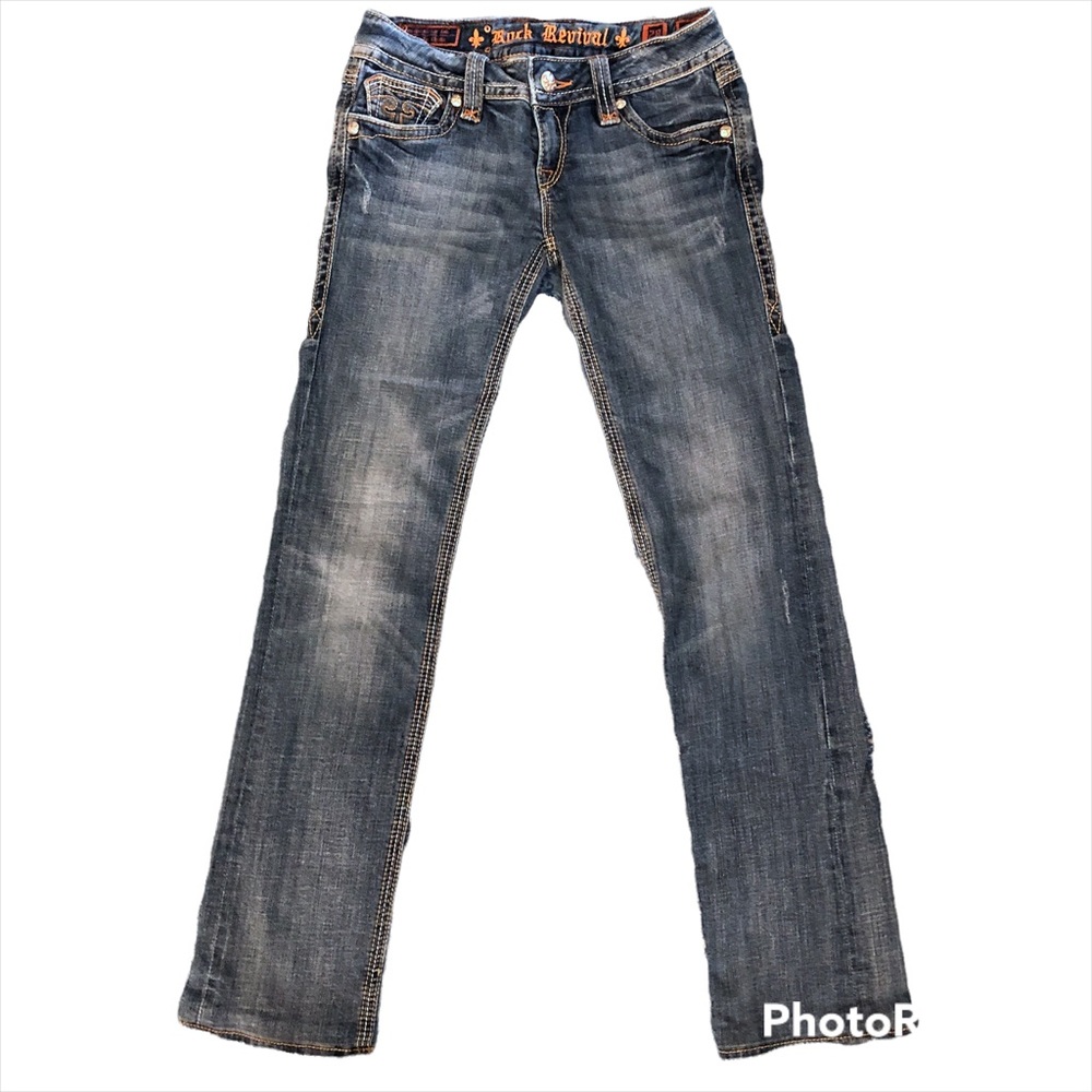 Rock Revival Debbie Straight Light Wash Blue Jeans